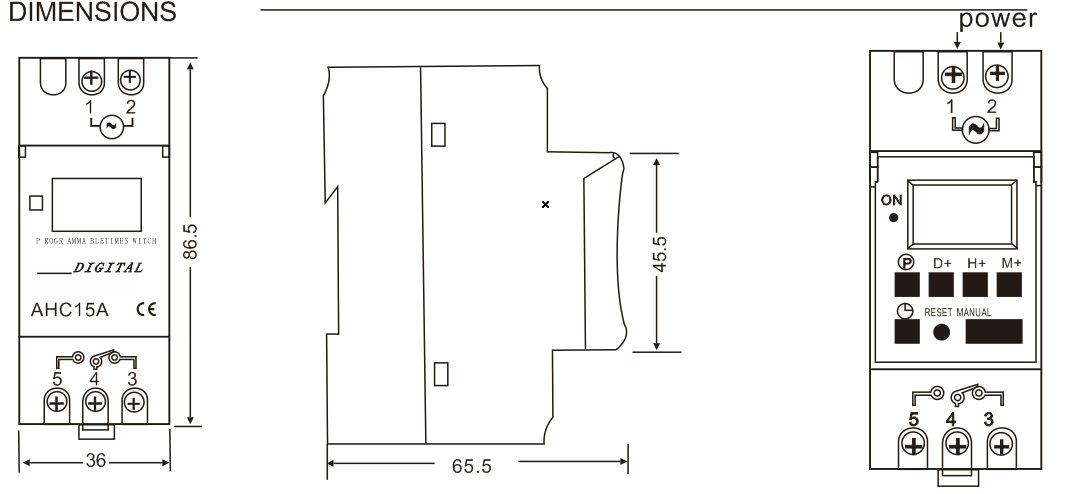 AHC15A LCD Weekly Programmable Timer Switch